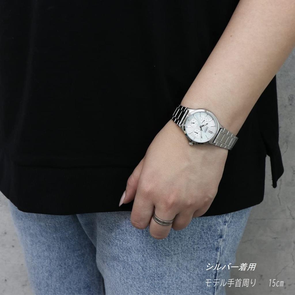 Casio Standard Calendar Analog Watch with Metal Bracelet Women's Day/Date LTP-V300D-4A (Baby Pink)