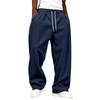 Men's Corduroy Wide Leg Pants with Pockets High Waist Loose Fit Casual Trousers