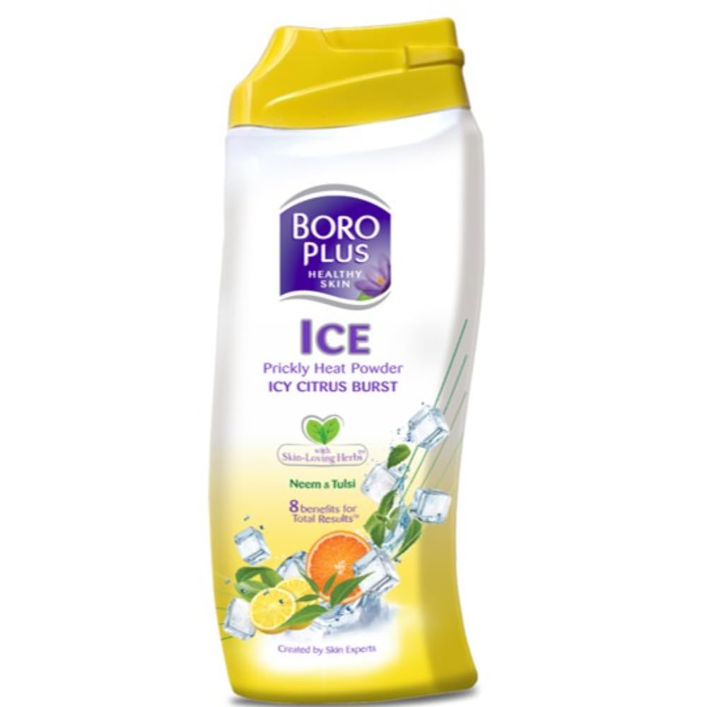 

BOROPLUS Аюрведическая пудра от потницы Ледяной цитрусовый взрыв 400г Упаковка 1 шт. для впитывания пота и защиты кожи