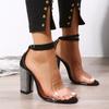 Chunky High Heeled Sandals Women Round Head Sandals
