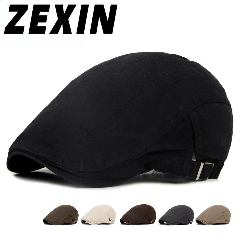 Beret Men and Women Spring and Summer Single-layer Thin Section of Cotton Painter's Cap British Solid-coloured Duck Tongue Cap Casual Forward Cap