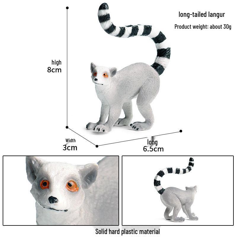 Realistic Animal Heart Model Toy: Lemur, Raccoon, Orangutan, Baboon