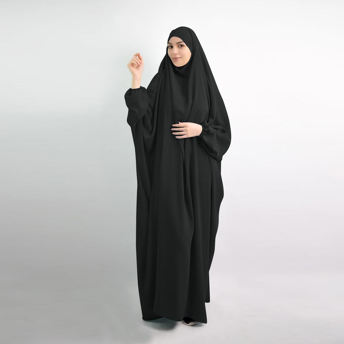 

Мусульманское женское платье с капюшоном Абая, молитвенная одежда, хиджаб, длинные веревочные комплекты, полное покрытие, платье для Рамадана, абайя, исламская молитва Ид