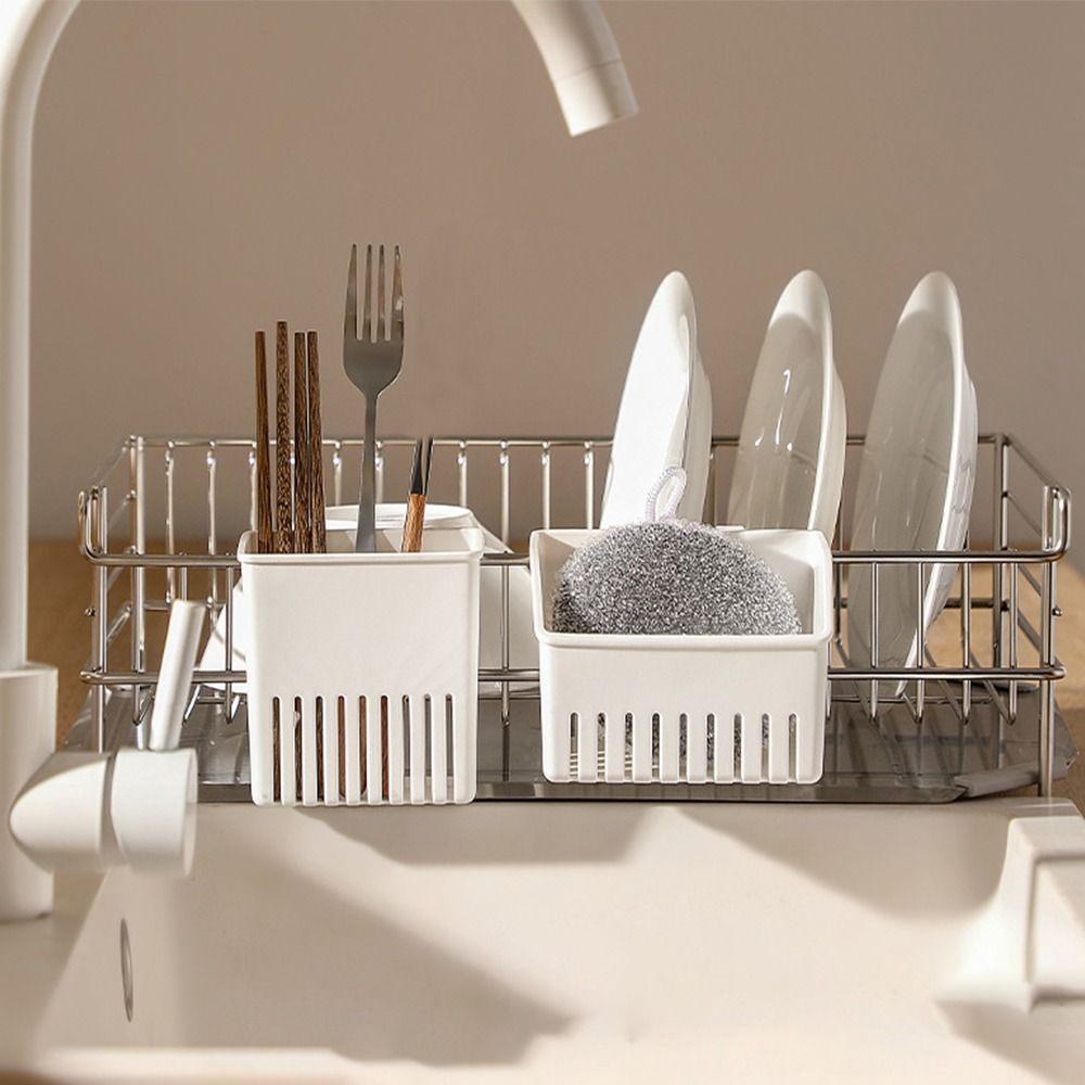 Hanging Tableware Holder Multifunctional Drainage Basket Storage Box  for Kitchen
