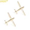 Personalized Metal Smooth Gold Airplane Cufflinks Men's French Shirt