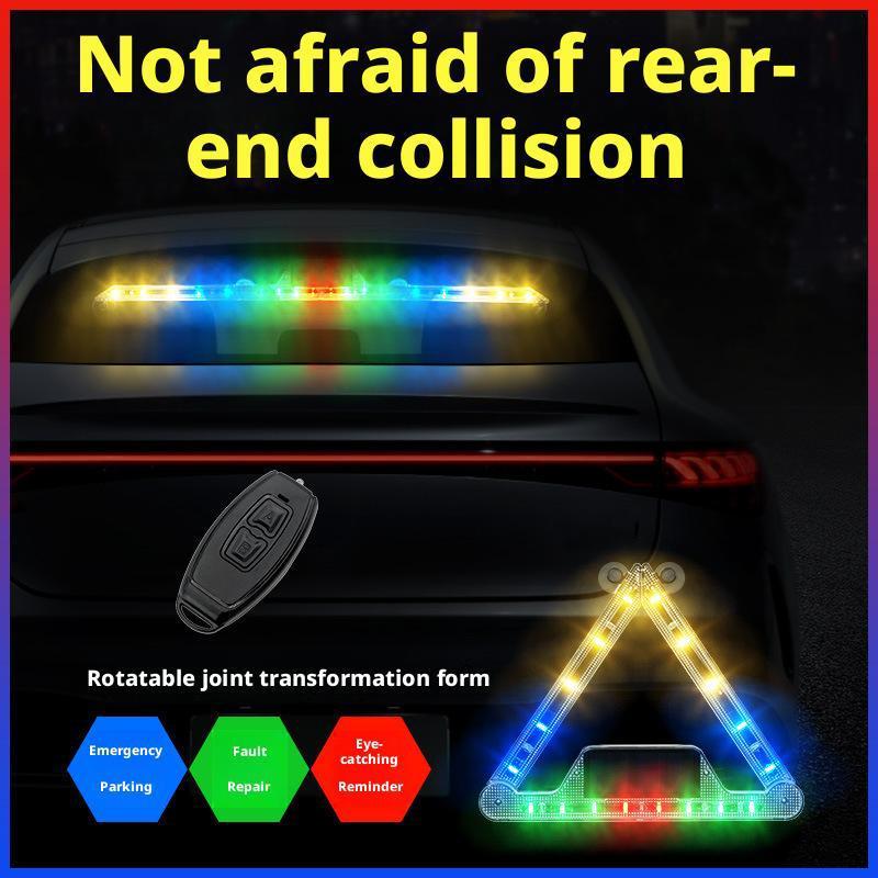 Solární napájený výstražný trojúhelník pro bezpečnost auta, blikající světlo, vybavení, motocykl, hrdina, varování, nouzové příslušenství, LED L E1S5