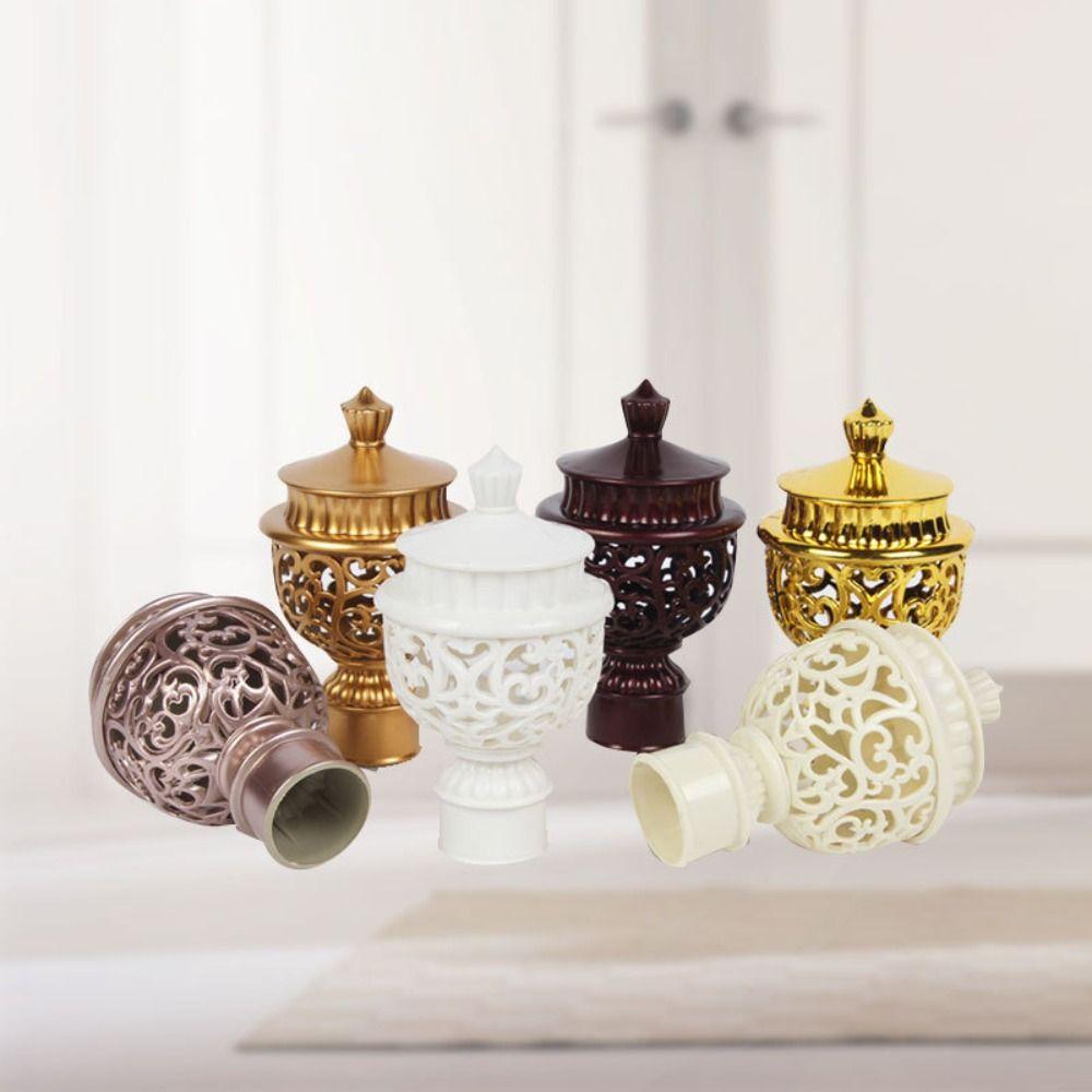 4Pcs/set Fashionable Roman Pole Sealing Plug Curtain End Cap Cover Drape Rod Accessory