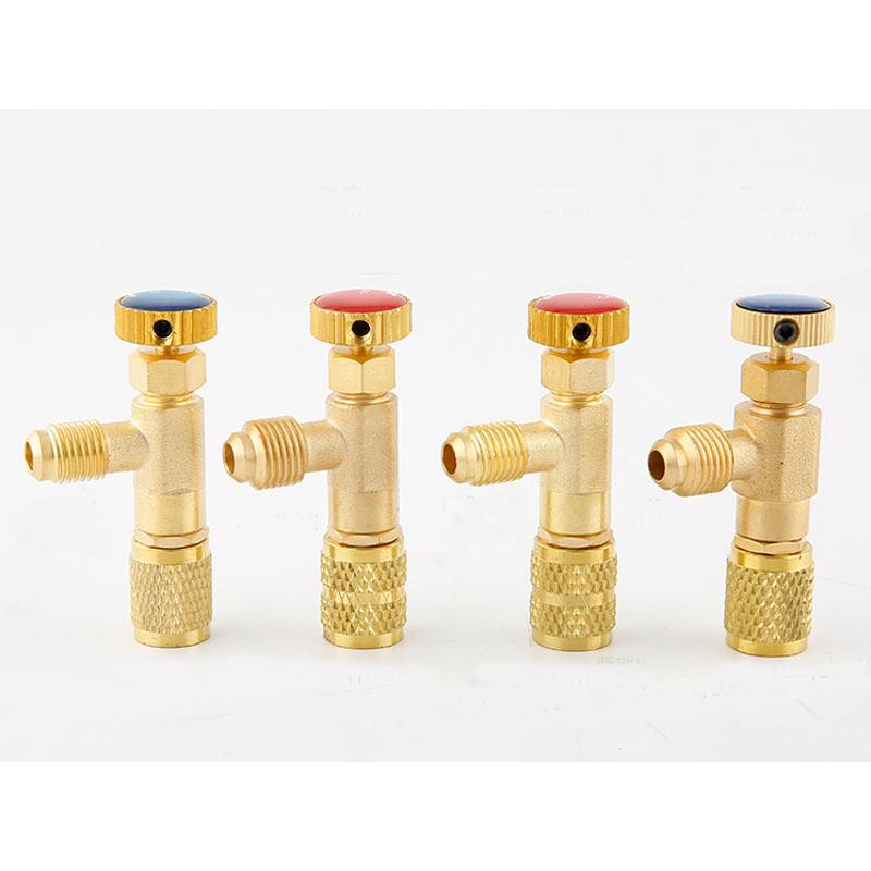 R410a R22 Herramienta de Refrigeración Aire Acondicionado Válvula de Seguridad Adaptador Conexión 1/4" 5/16" Pulgada Macho/Hembra Válvula de Manguera de Carga