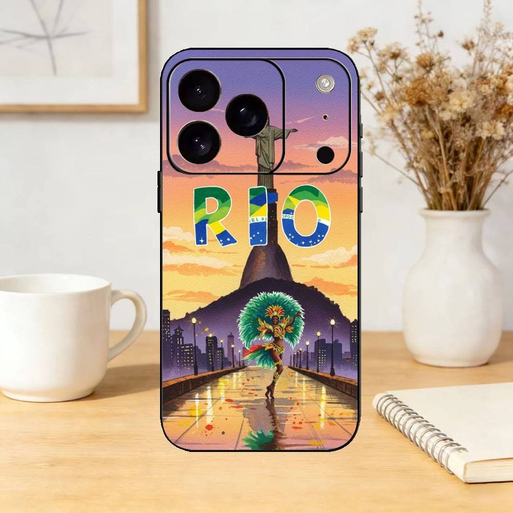 

The Brazil Carnival Samba Dance Rio Phone Case For iPhone 17,16,15,14,13,12,11 Plus,Pro,Max,Mini Silicone black Soft Cover iPhone13PRO