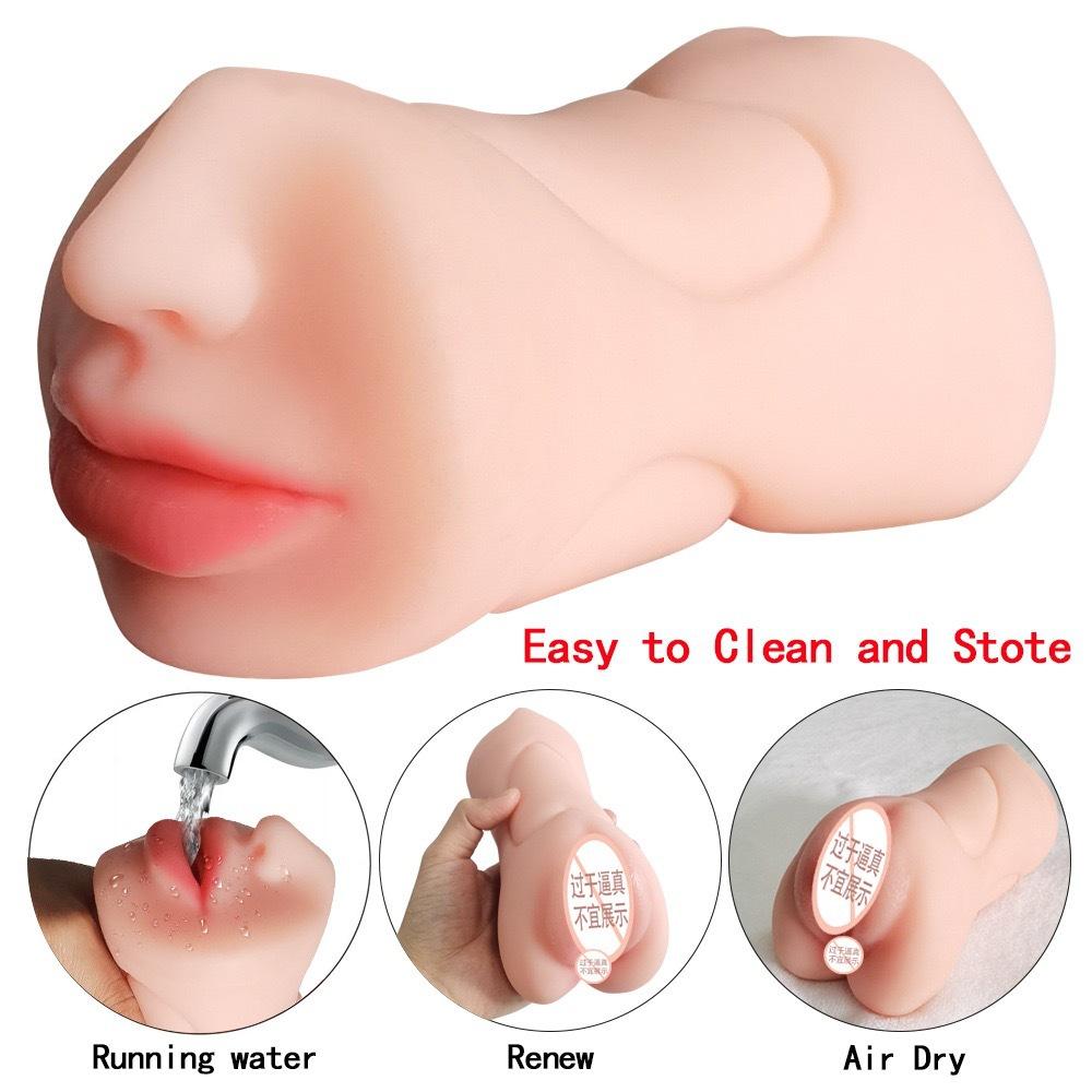 3 In 1 Male Masturbator Realistic Tight Vagina Anus Mouth Masturbation Cup Oral Simulatior Adult Sex Toys for Men Erotic Product