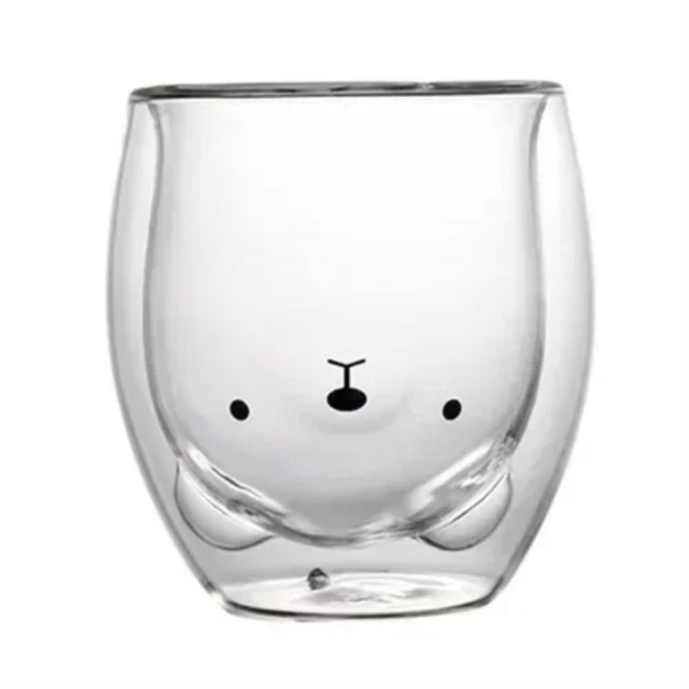 Double Wall Glass High Borosilicate Coffee Cup Heat Resistant Cute Animal Style Tea Mug Milk Juice Drink Glass for Friends Gifts