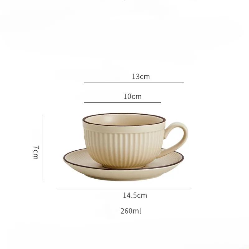 European Luxury Ceramic Coffee Cup and Saucer Retro Style Latte Espresso Mug Home Office Afternoon Tea Cup Set Gifts Coffe Cups