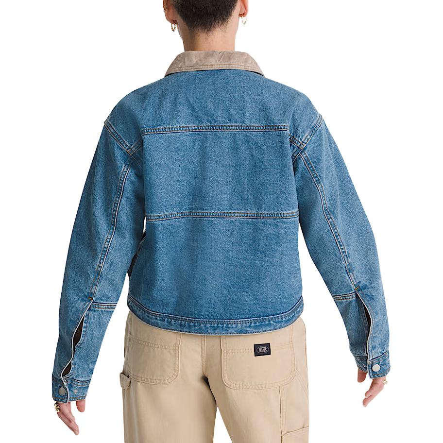 Women's Vans Denim Jackets Women's Vintage Stone Color Lapel Moderate Other
