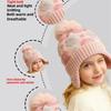 Winter Flower Ear Protector Hat Kids Warm Pompom Knitted Hats Toddler Bonnet  Children's Outdoor