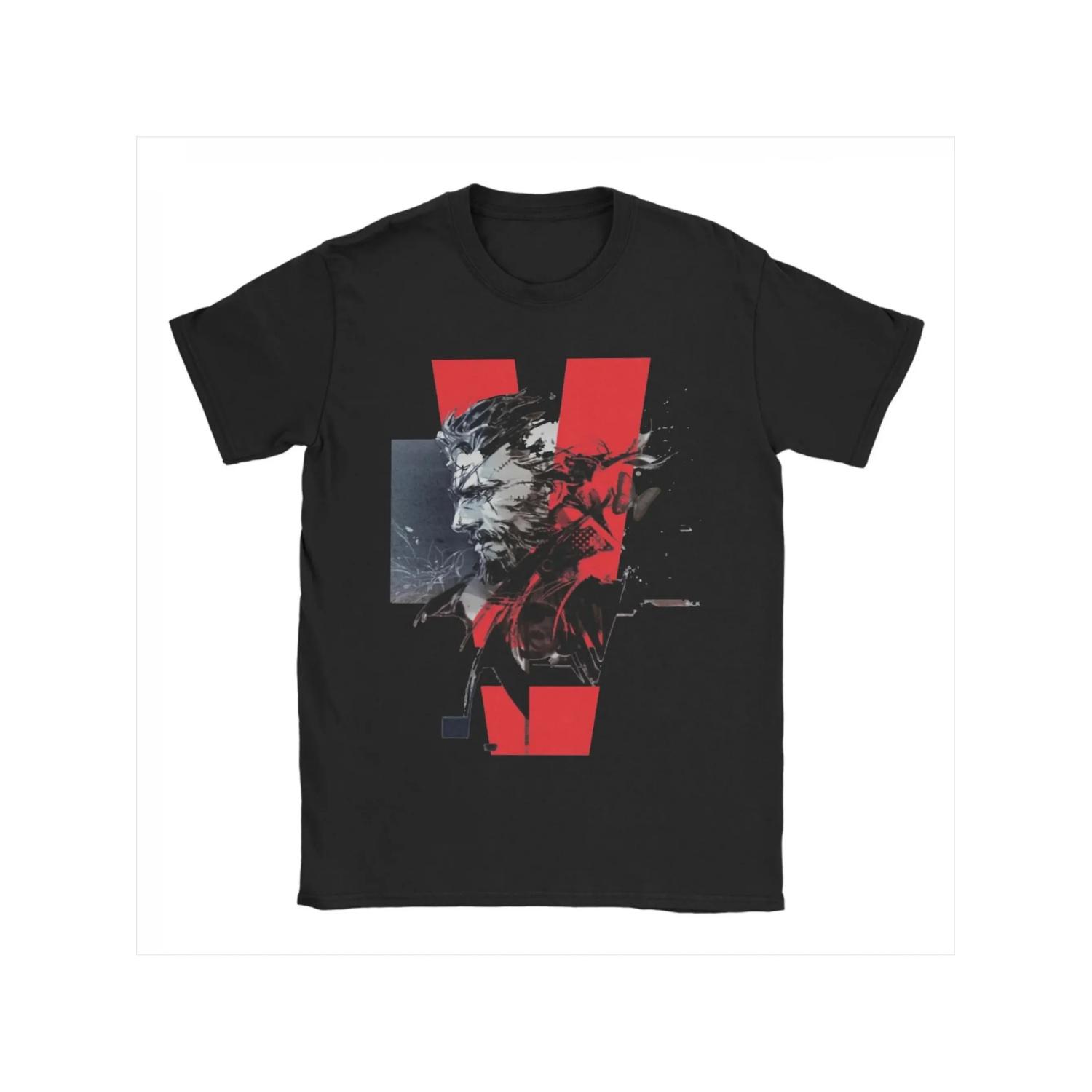 

Men s T-shirt, Metal Gear MGS V The Phantom Pain Theme, 100% Material, Round Neck Short Sleeve, Unique Printed Design S чёрный