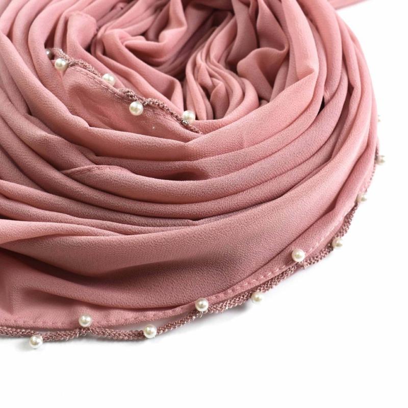 Long Chiffon Wave Edge Beaded Shawl For African Women