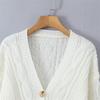 2024 Autumn/Winter Women's Loose Cable Knit Cardigan Sweater