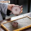 170ml Creative Yixing Purple Clay Teapot Handmade Hexagonal Bamboo Joint Pot Raw Ore Purple Mud Kettle With Infuser Zisha Teaset