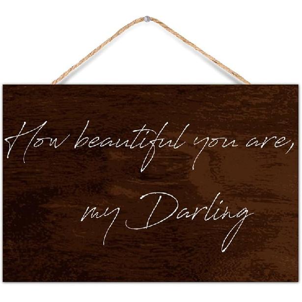 CustonCares The Moment You Were Created You Were Loved Wood Signs Country Wall Décor Funny Bible Verse Quote Signs Vertical Wood Sign Plaque for 12x8in