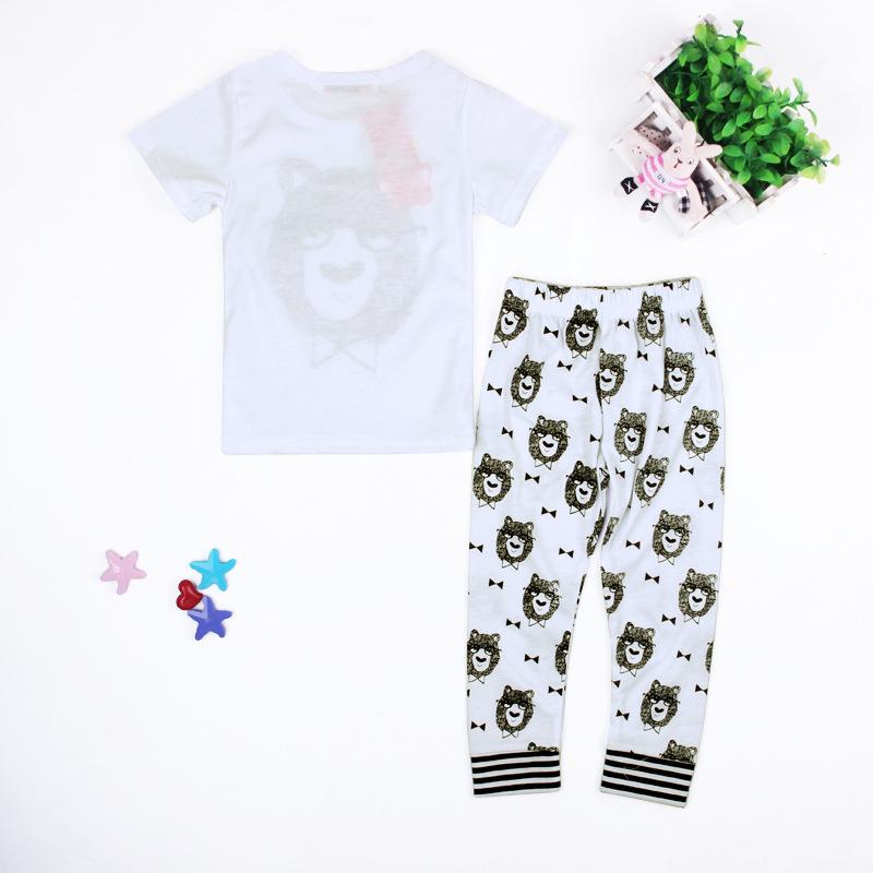 Kids' Summer Little Monster Outfit: Boys' Short-Sleeve Shirt & Long Pants Two-Piece Set