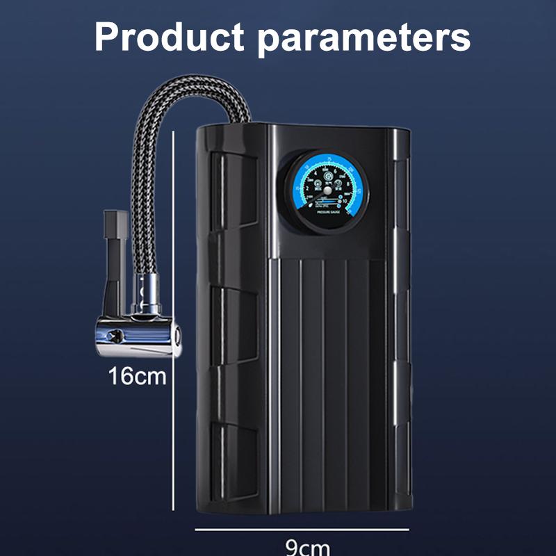 Portable Tire Inflator Air Pump Compact Rechargeable Air Compressors For Ball Motorcycle Fast Inflation Electric Air Pump