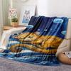 1PC Watercolor style Print FlAannel Blanket, High quality Comfortable for All Seasons, Home Decor, Warmth and Comfort