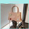 Urban Minimalist Small Square Shoulder Bag With Heart Stitching For Daily Use