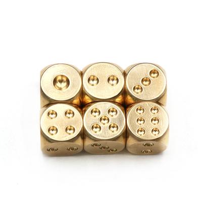 2PCS Unique Metal Brass Dice 20MM 15MM Fun Party Entertainment KTV Bar Family Games Props Role Playing Novelty Gifts