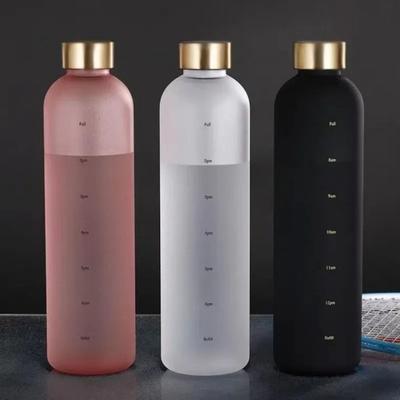 Portable Plastic Water Bottle 1000ml Leakproof Water Mug High Temperature Resistent Lightweight Time Scale Drinking Cup