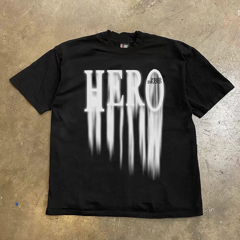 

Make Money for Charity 260G Heavy Pure Cotton! American Oversize COUPLE S Women Loose Short sleeve T-shirt Men Black L [260g Heavy weight pure cotton]]