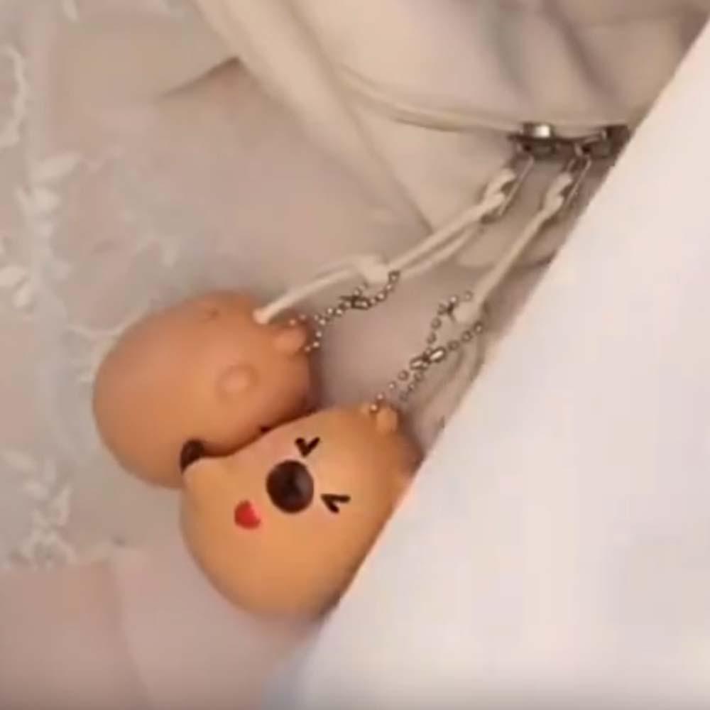 2pcs/set Cute Couple Pendants Plastic Bag Charm Funny Cartoon Animal Key Ring Boys