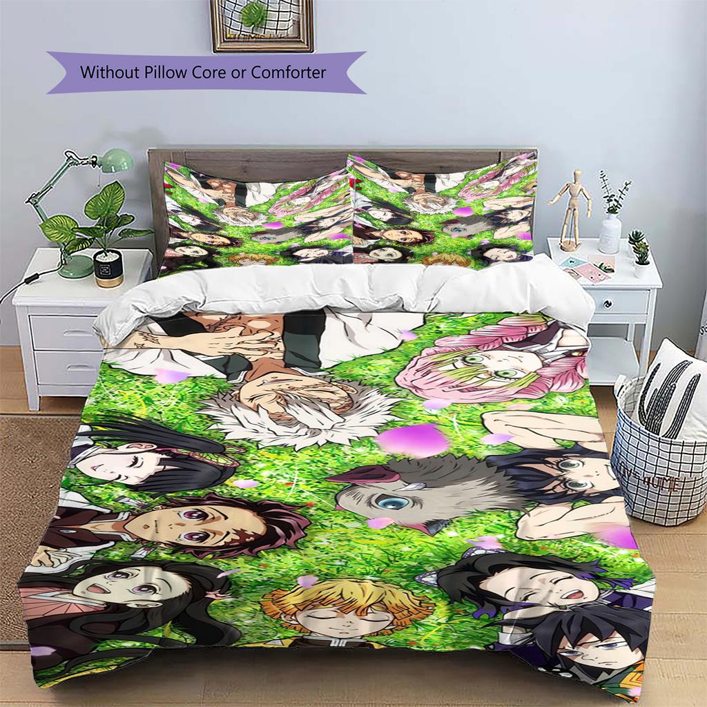 Cartoon Pattern Bedding Quilt Set Quilt Cover Pillowcase Home Decoration Birthday Gift (1 * Duvet Cover + 2 * Pillowcase, Without Core)