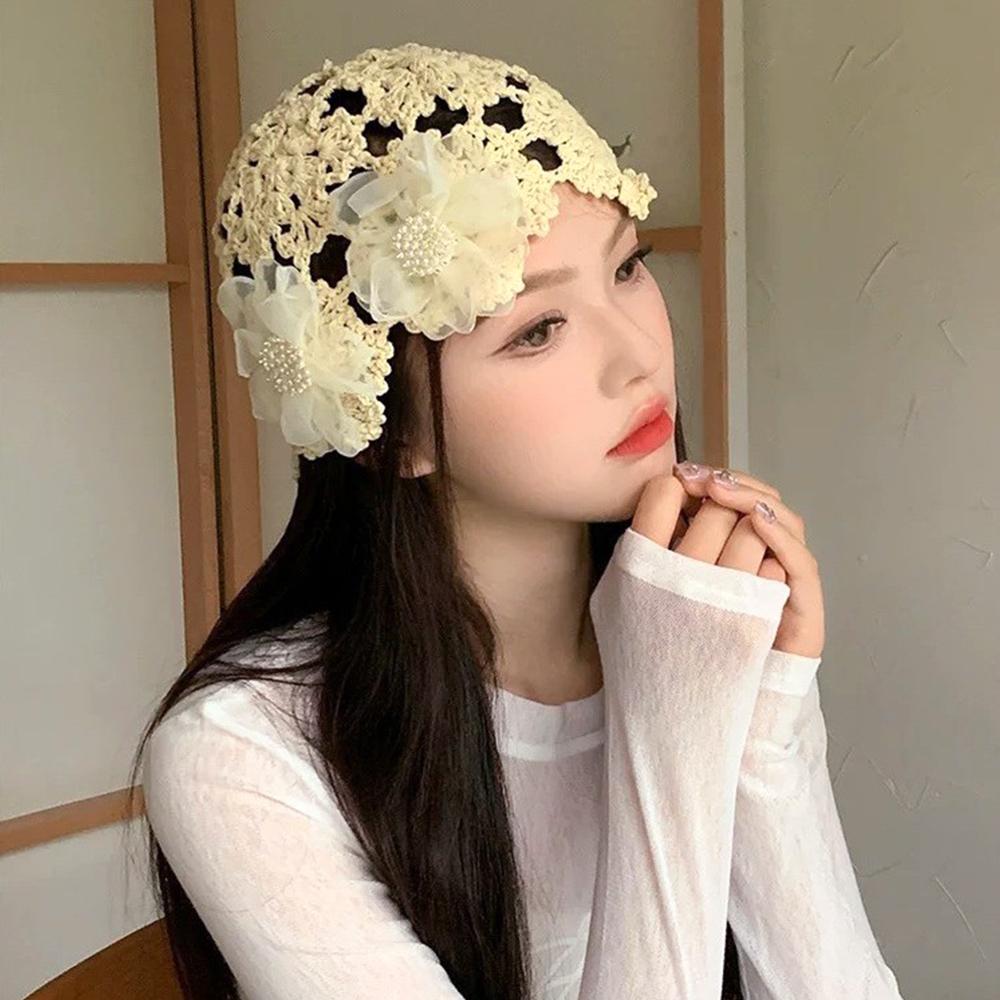 Hollowed Out Skullies Hat Hand-Made Fisherman Hat Casual Fashion Crocheted Hat  for Women