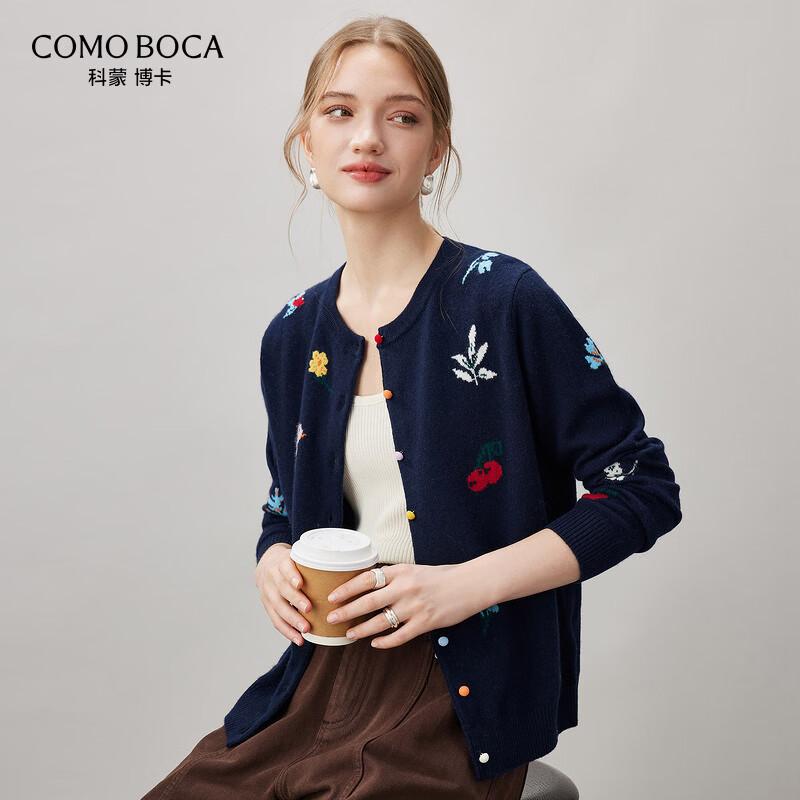 Women's 100% Cashmere Round-Neck Cardigan