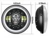 1pc Front Lamp 7" Full LED Skull, 12V Off-Road