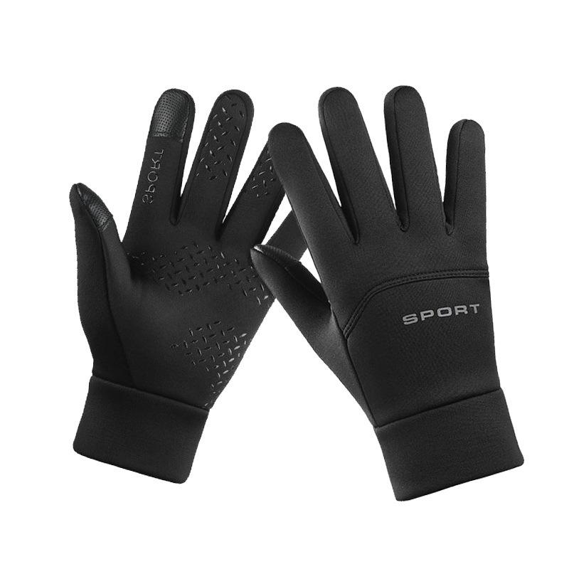 Autumn and winter velvet warm gloves full finger waterproof, windproof and cold-resistant outdoor sports riding touch screen motorcycle