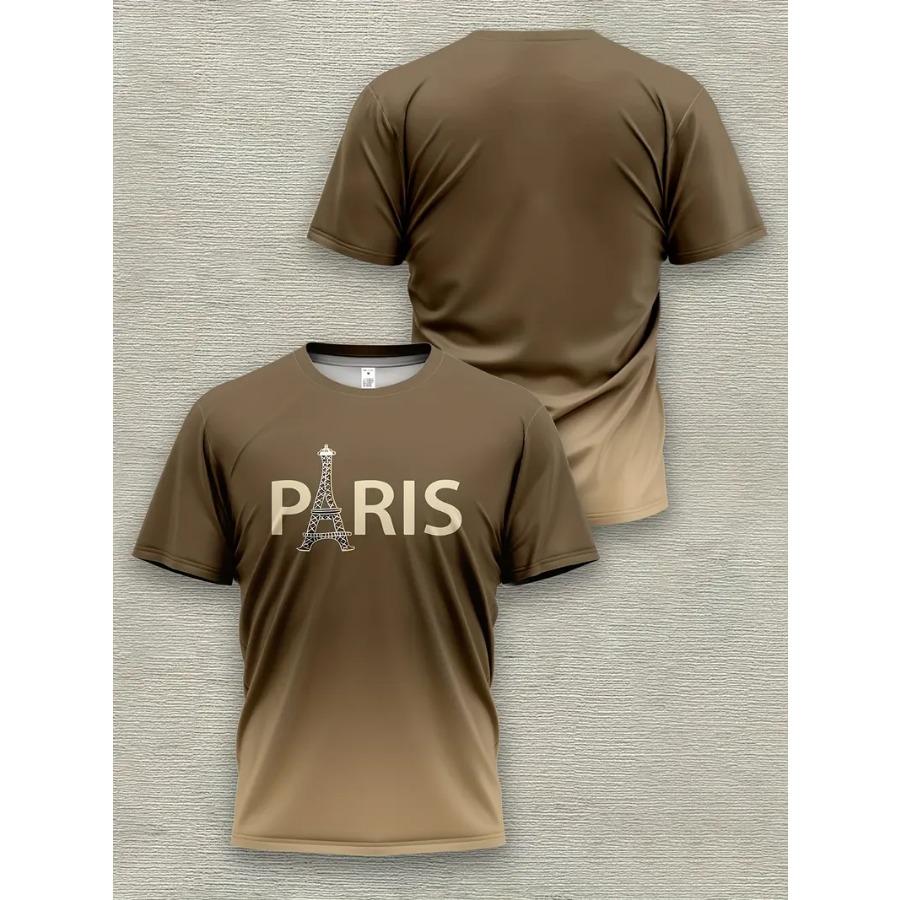 

Мужские футболки с градиентной расцветкой - Повседневные футболки с коротким рукавом и круглым вырезом с принтом омбре, Машинная стирка, Всесезонный комфорт для улицы 6XL