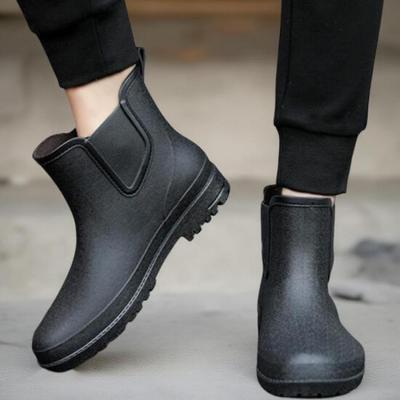 New ArrivalS Open Run Men S Ankle Rain bootS Solid Color