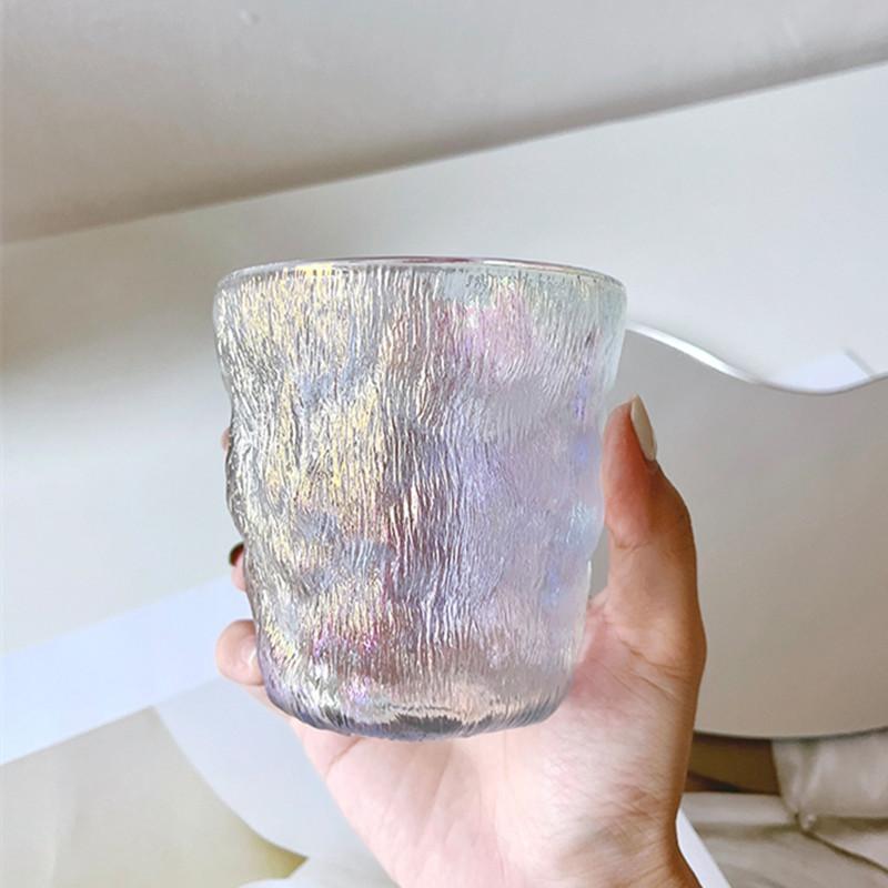 Colorful Glass Glacier Cup Simple Household Luxury Colorful Tree Pattern Glass Drinkware Juice Whiskey Cocktail Drinking Glasses