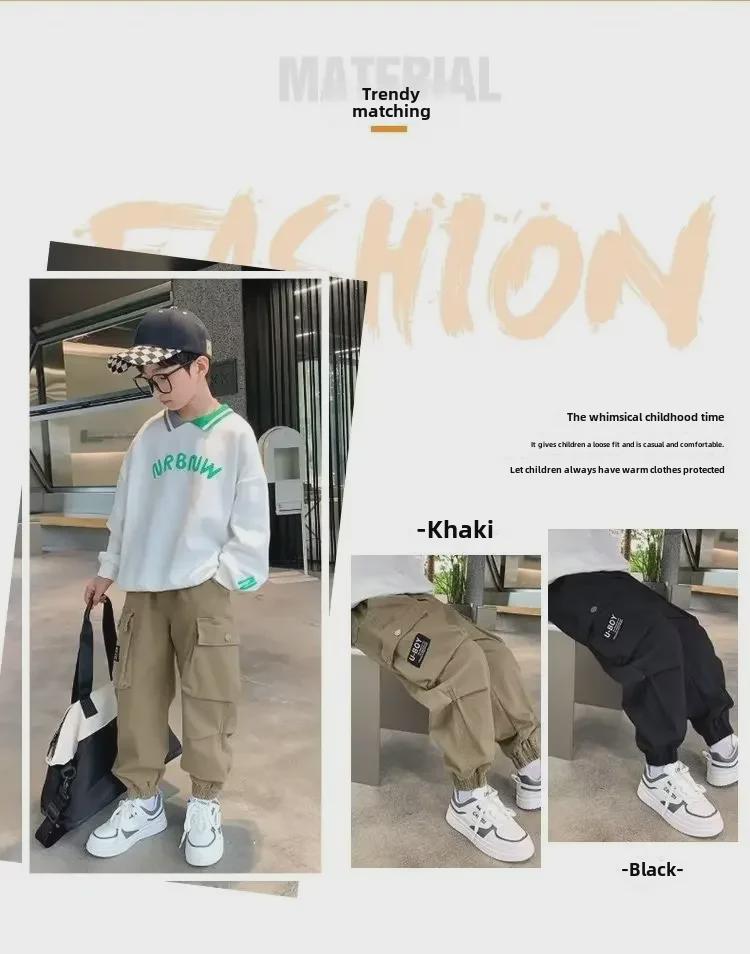 Pantaloni de iarnă din fleece pentru băieți 2023 – Salopete la modă de toamnă/iarnă pentru copii