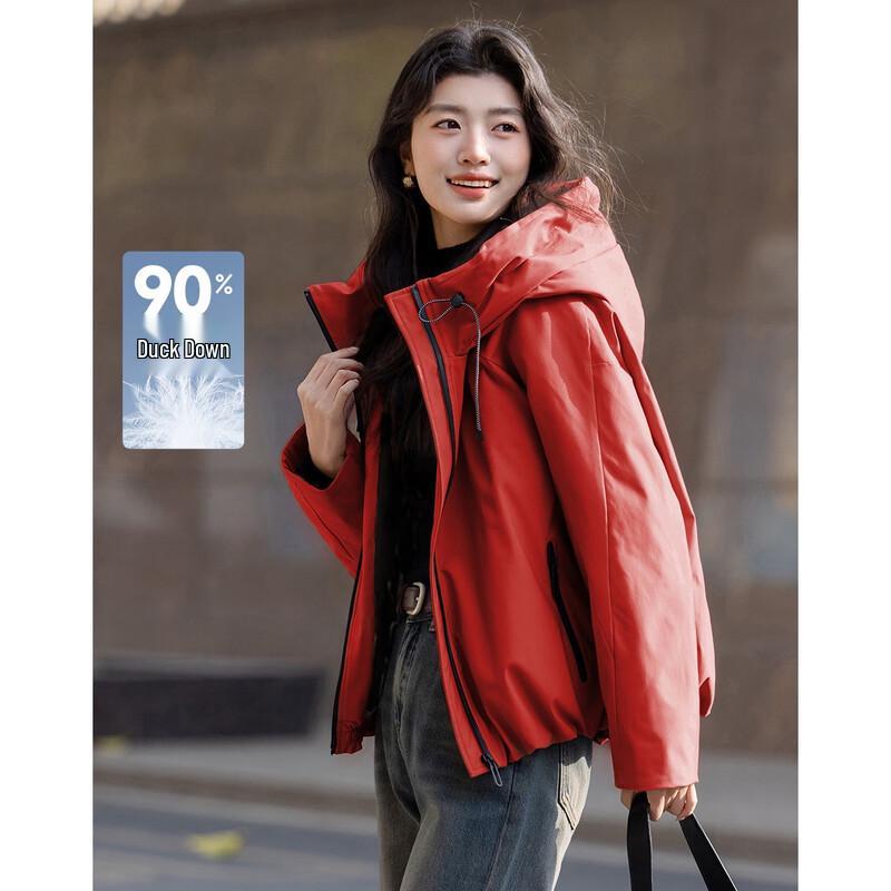 

Demana Women s 3-Proof Tech Hooded Duck Down Jacket L