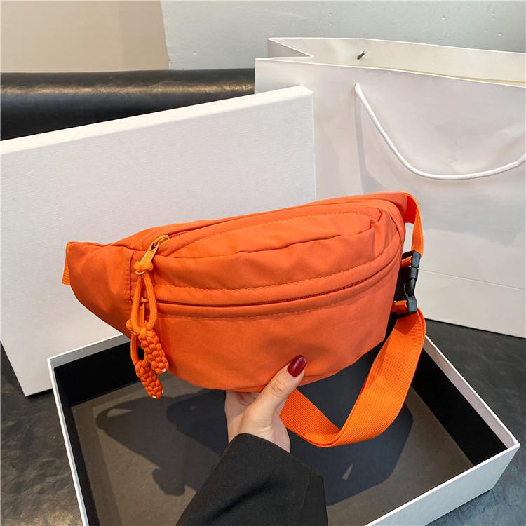 Canvas Small Bag for Women New Simple and Versatile Sports Chest Bag Large Capacity Student Small Shoulder Bag Casual Waist Bag