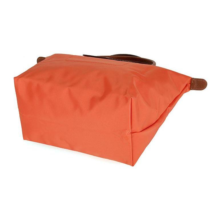 Longchamp Le Pliage Original Minimalist Commuter Logo Embossed Nylon Canvas And Leather Dumpling Tote Bag Small Women Tote Bag Orange 1621089P85