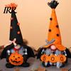 Festive Home Decor Halloween Plush Gnome Decoration, Spooky Orange Black Boo Pumpkin Swedish Tomte Decorative Toys Figurine, Elf Dwarf Ornaments