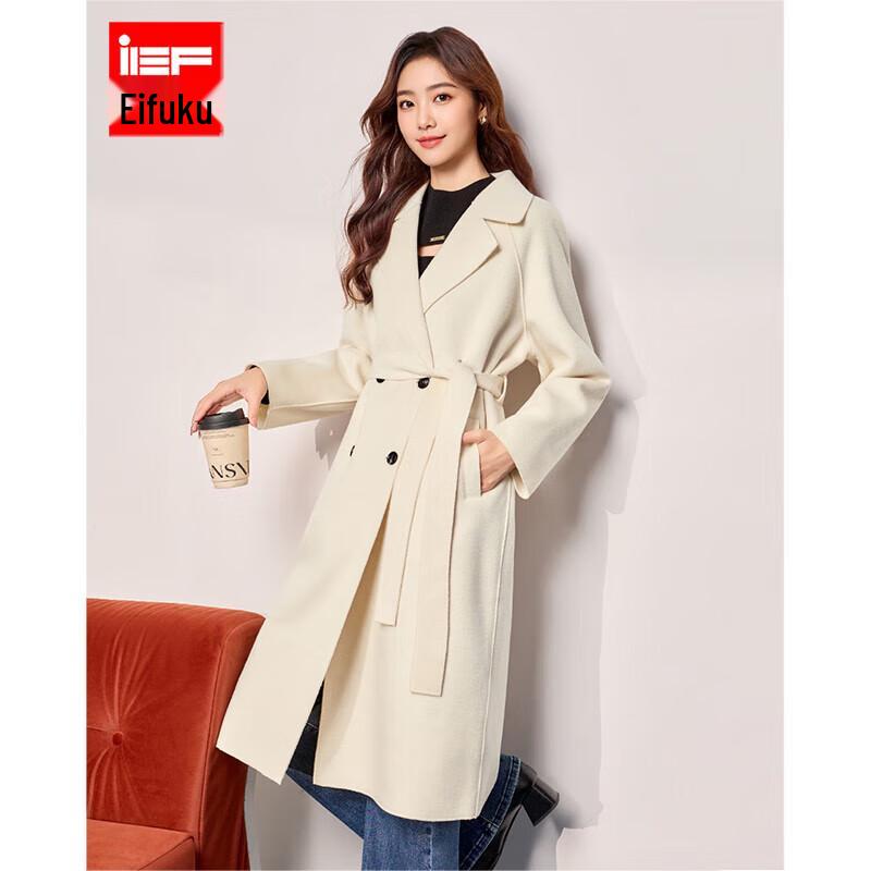 

IEF Women s Elegant Wool Blend Long Coat One Size