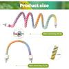 2pcs Gradient Colorful Bird Rope Perch Stand,Bird Cage Climbing Rope Toys Accessories,Bendable Climbing,Parakeet Lovebirds Cockatiels Budgies Play