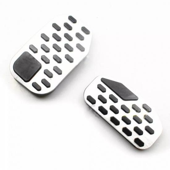 Silver Anti-Slip Brake + Gas Pedal Pads Cover For Ford F-150