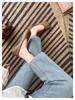 Women's Slimming High-Waist Petite Straight-Leg Jeans for Pear-Shaped Figures - Summer Stretch, Plus Size, Nine-Point Length.