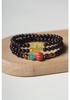 Small-Leaf Rosewood Buddhist Beads Bracelet - 0.8 Multiloop for Men & Women