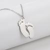 Baby Fußabdruck Halskette Kette Geschenk für Frauen Mann Vater Mutter Edelstahl Schmuck